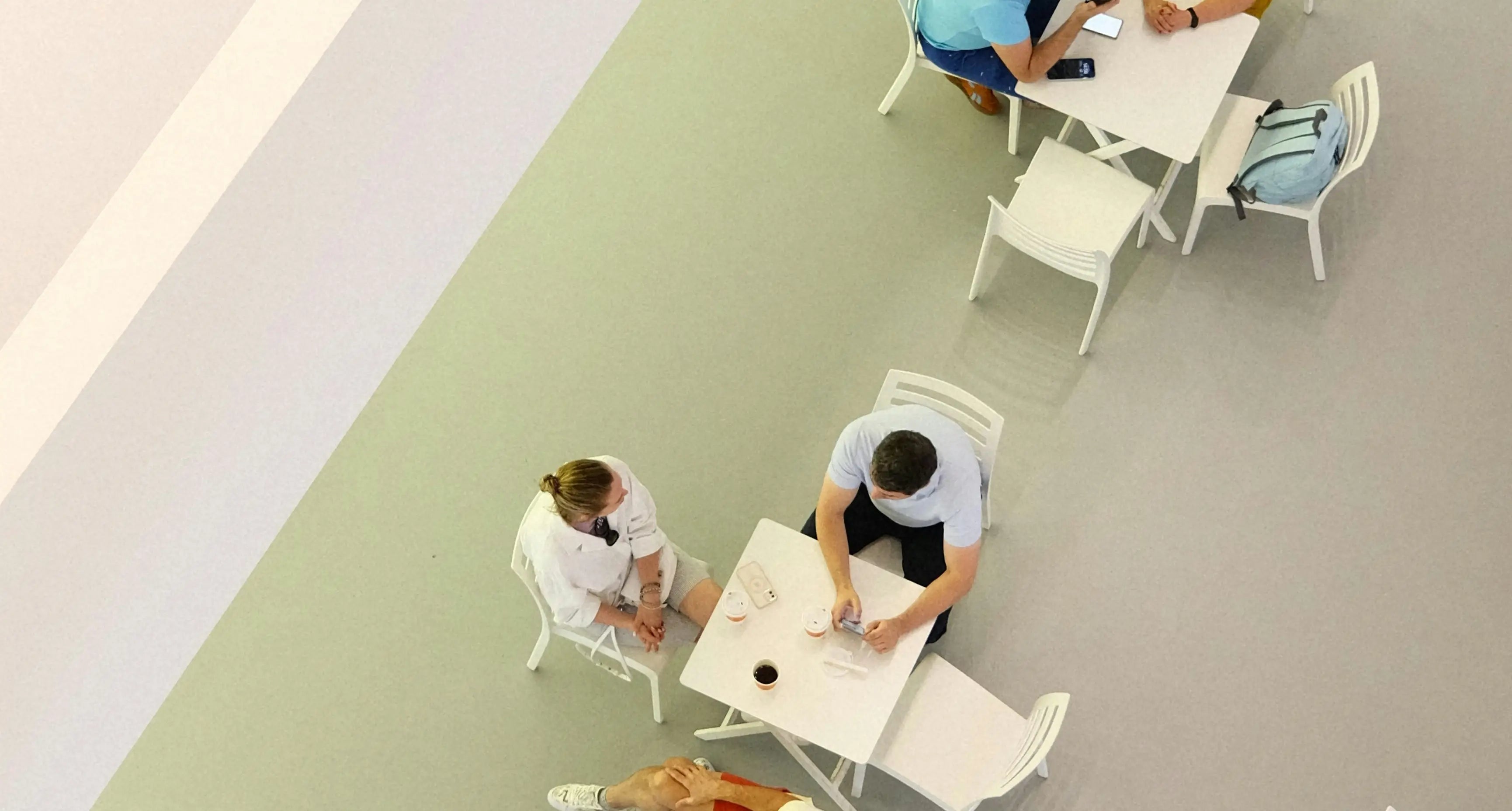 Sets of white plastic mold chair and table