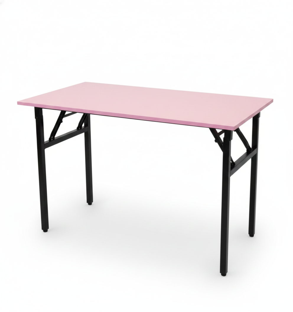 Multiple Color Options - Folding Desk 47.2 x 23.62" with Steel Frame and Scratch-Resistant MDF Top - Home, Study or Office