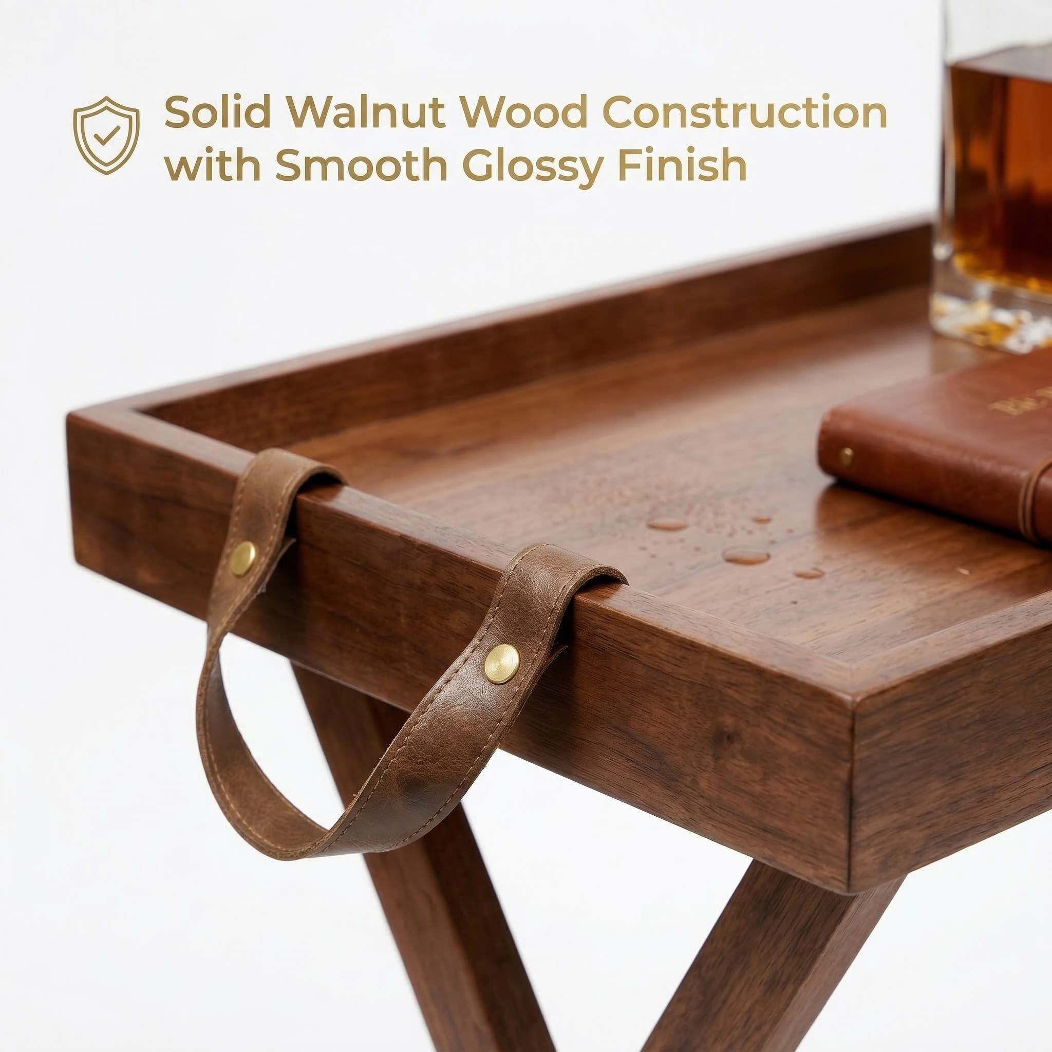 Foldable Wooden Table with Detachable Tray, Portable Oak Wood Outdoor Table 13.8×19.7×17.7 in (35×50×45 cm) Multi‑Use Coffee & Camping Table for Patio, Cafe, RV, Picnic, Balcony, Home Dining