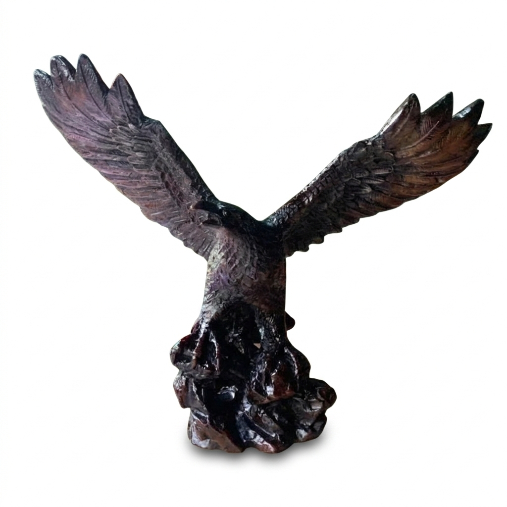 12" Majestic Eagle Statue - Hand-Cast Stone Finish Figurine, for Home Decor - Symbol of Power & Prosperity, Luxury Gift for Office & Living Room