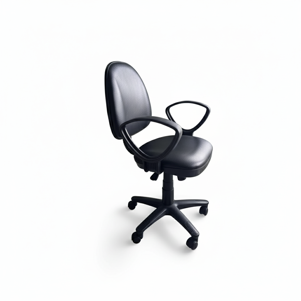 Office Swivel Chair with ArOffice Swivel Chair with Armrests, Adjustable Height, 360° Rolling Wheels – Ergonomic Desk Chair for Home or Officemrests, PVC Leather Upholstery, Adjustable Height, 360° Rolling Wheels – Ergonomic Desk Chair for Home or Office