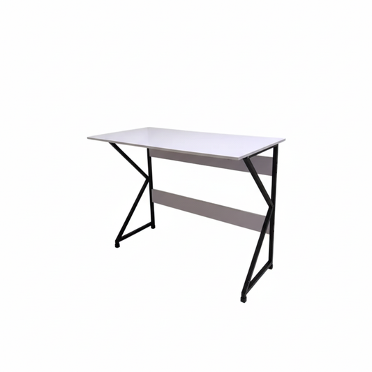 Modern Office Desk with K-Shaped Metal Legs – Wooden Computer Table for Home, Study or Workspace, 39.3 x 29.5 x 15.7 in (100 x 75 x 40 cm)