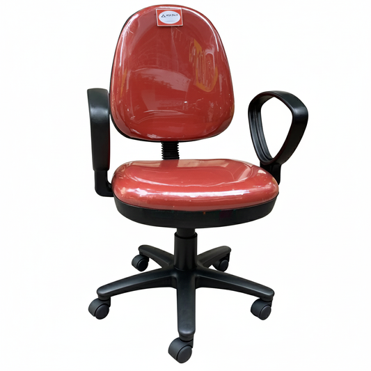 Office Swivel Chair with ArOffice Swivel Chair with Armrests, Adjustable Height, 360° Rolling Wheels – Ergonomic Desk Chair for Home or Officemrests, PVC Leather Upholstery, Adjustable Height, 360° Rolling Wheels – Ergonomic Desk Chair for Home or Office