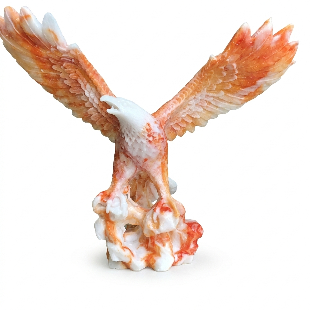 12" Majestic Eagle Statue - Hand-Cast Stone Finish Figurine, for Home Decor - Symbol of Power & Prosperity, Luxury Gift for Office & Living Room