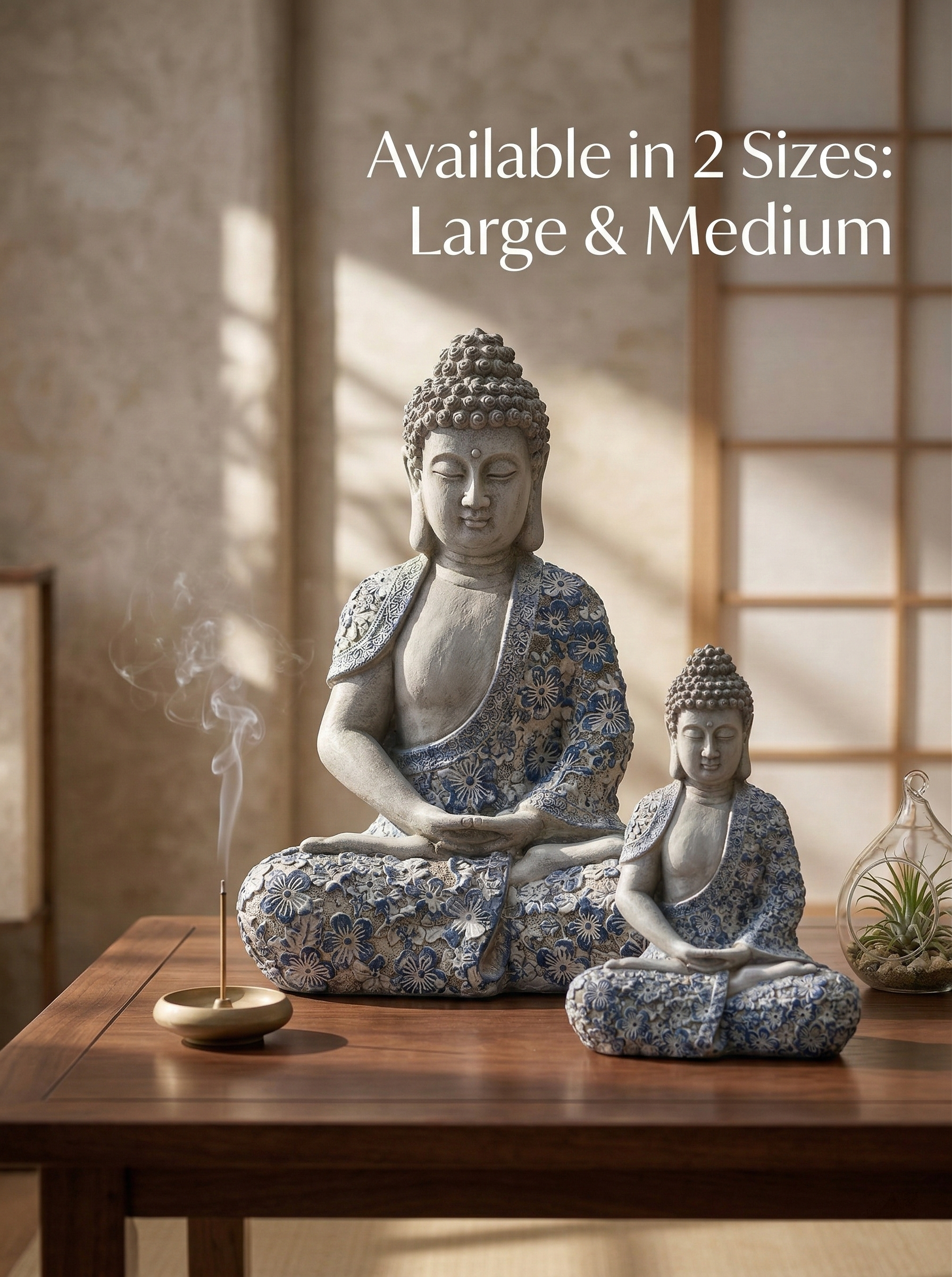 Shakyamuni Buddha Statue Sitting on Lotus – Resin Meditation Buddha Sculpture, Zen Garden Decor, Outdoor Feng Shui Buddha Figurine for Home, Patio, Yard, Temple