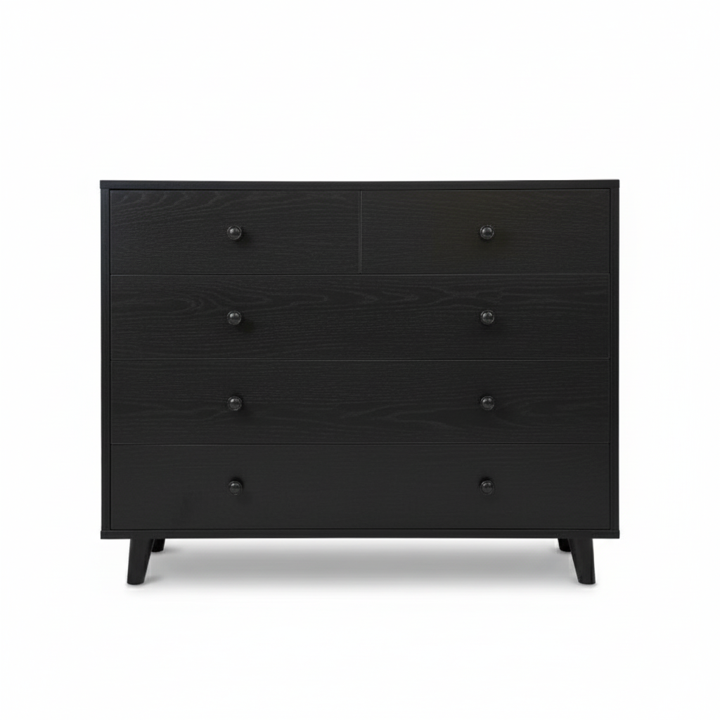 Modern Wooden Drawer Cabinet 5-Drawer Storage Dresser for Bedroom, Living Room, Kids Room and Vanity – MDF Wood