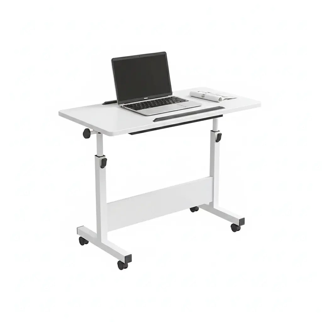 Adjustable Rolling Laptop Desk with Tilt Top – Height 23.6–33.5 in (60–85 cm), Compact Mobile Study & Work Table with Wheels, Space-Saving Design Kikbo