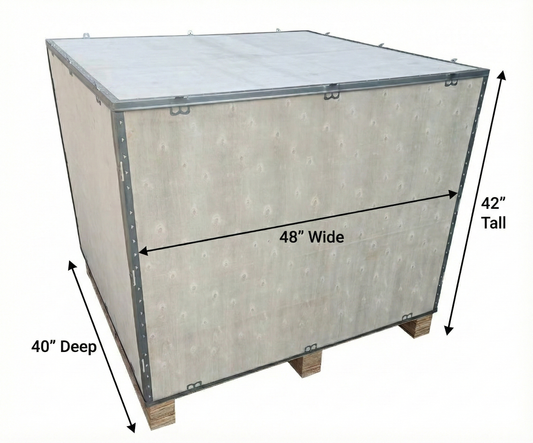 Plywood Shipping Crate - 48" x 40" x 42" Strong Quick Assembly Collapsible & Reusable with Reinforced Joints