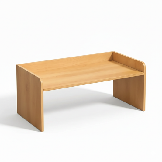 Minimalist Floor Vanity Table – Low Wooden Desk without Drawers, Space-Saving Makeup & Study Table for Bedroom