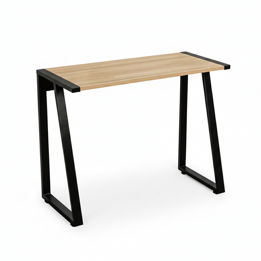 31.5" Small Computer Desk, Modern K-Shaped Student Study Table for Small Spaces, Compact Writing Desk with Sturdy Metal Frame, Industrial Wood Home Office Desk for Bedroom & Apartment