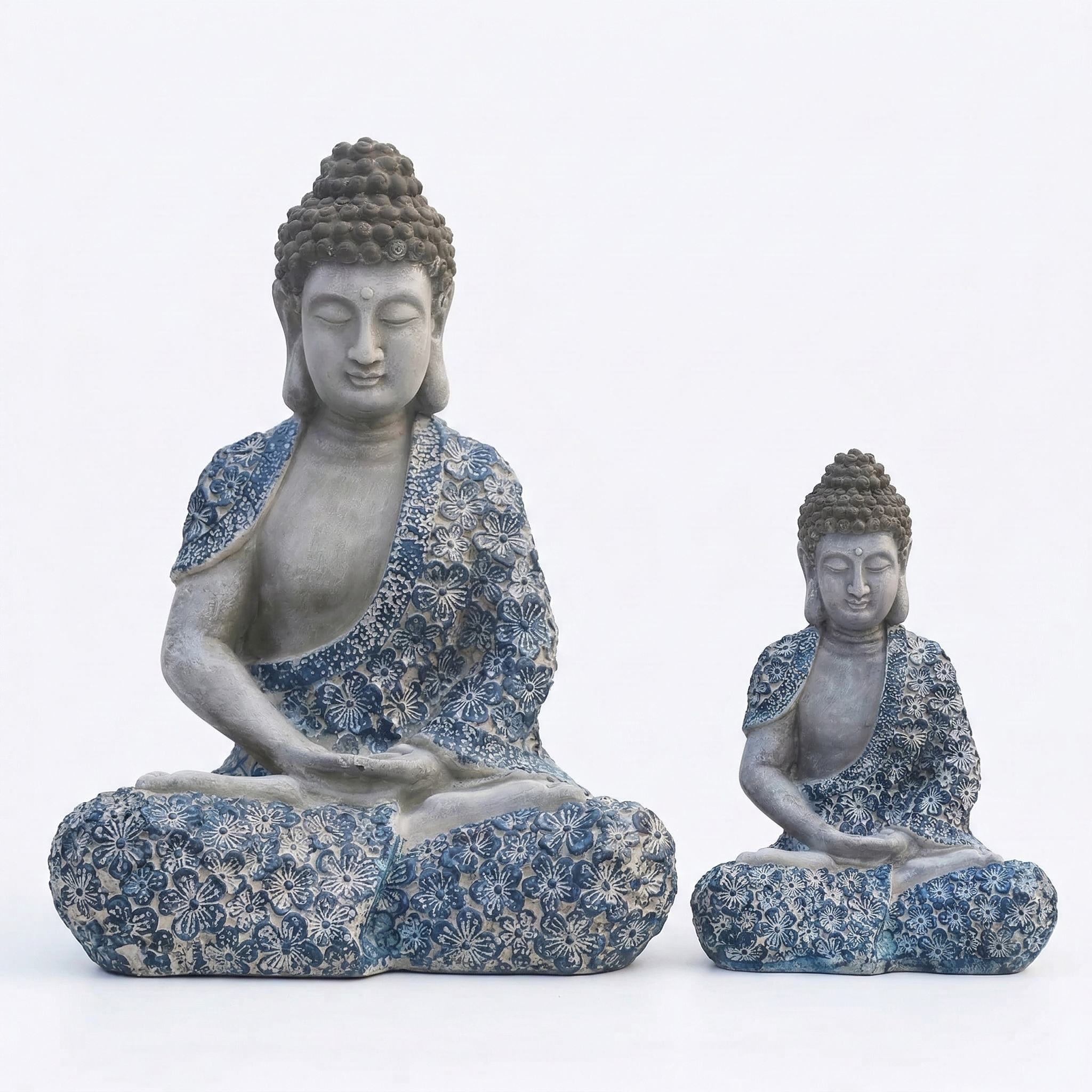 Shakyamuni Buddha Statue Sitting on Lotus – Resin Meditation Buddha Sculpture, Zen Garden Decor, Outdoor Feng Shui Buddha Figurine for Home, Patio, Yard, Temple