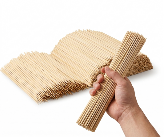 Bulk Bamboo Skewers – Strong BBQ, Food and DIY Skewers – 6" & 12" Packs – Durable, Smooth, Splinter-Free, Building Skewer, Crafts, Art, School, Commercial, Restaurant, Barbecue