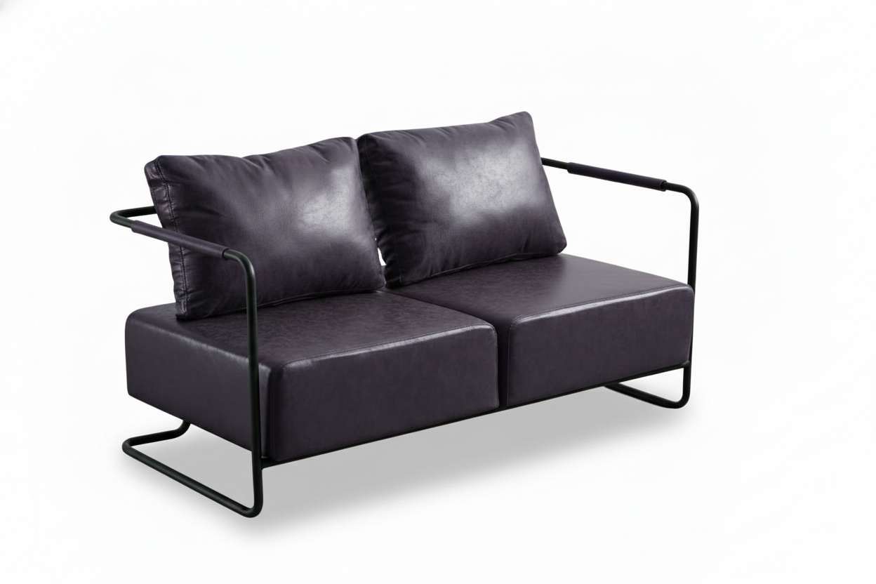 Modern Upholstered Two-Seater Sofa with Metal Frame 55.1"x30.3"x26.8"-SH 16.5"