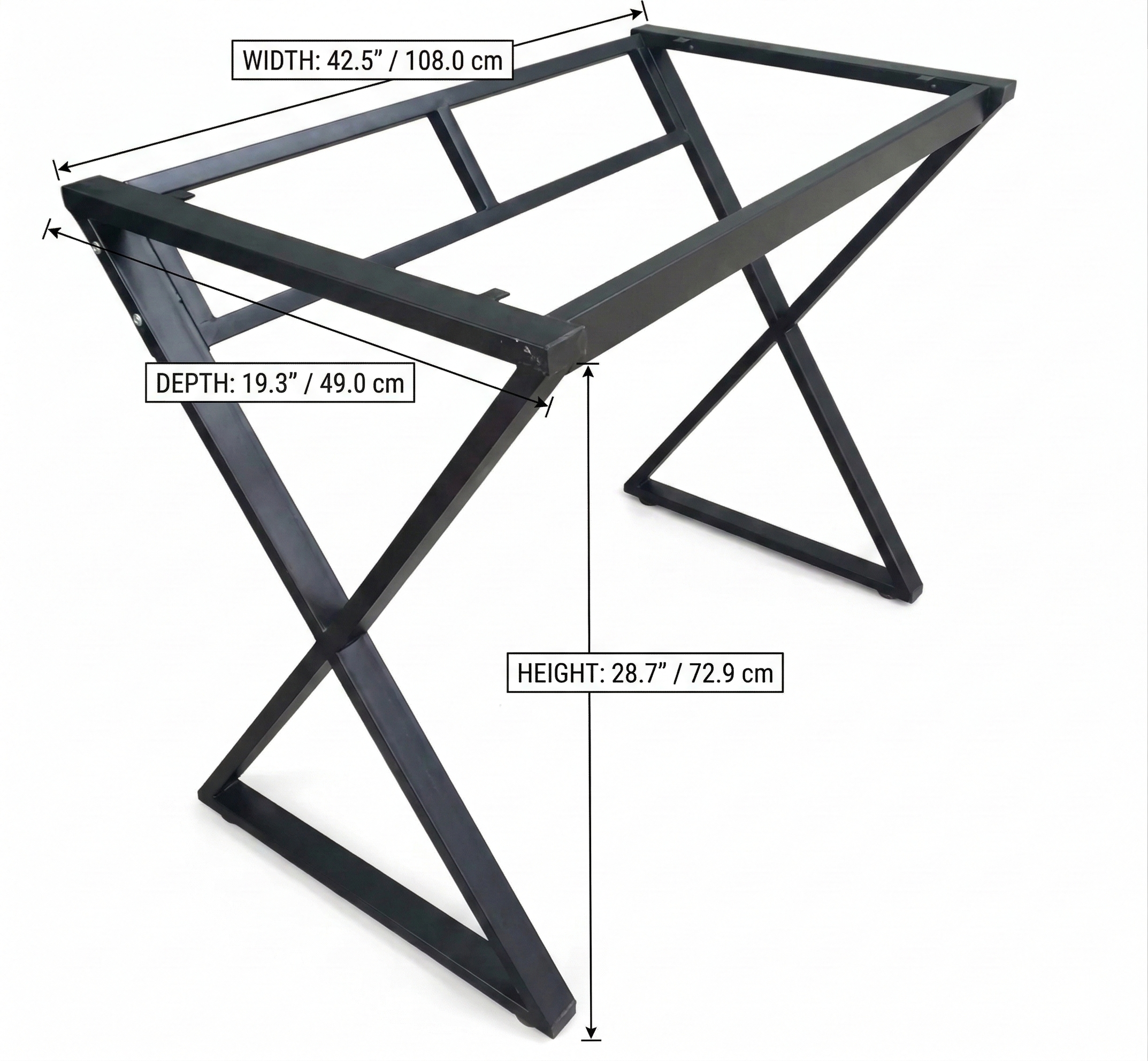 X Leg Full Size Desk Frame - Reuse Your Own Top