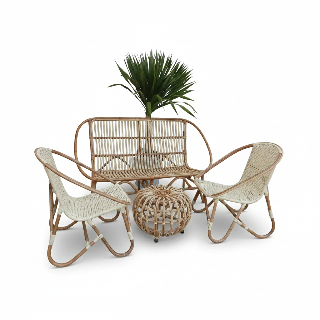 Rattan Lounge Chair 24.4"x24.4"x28.7" SH 14.6"