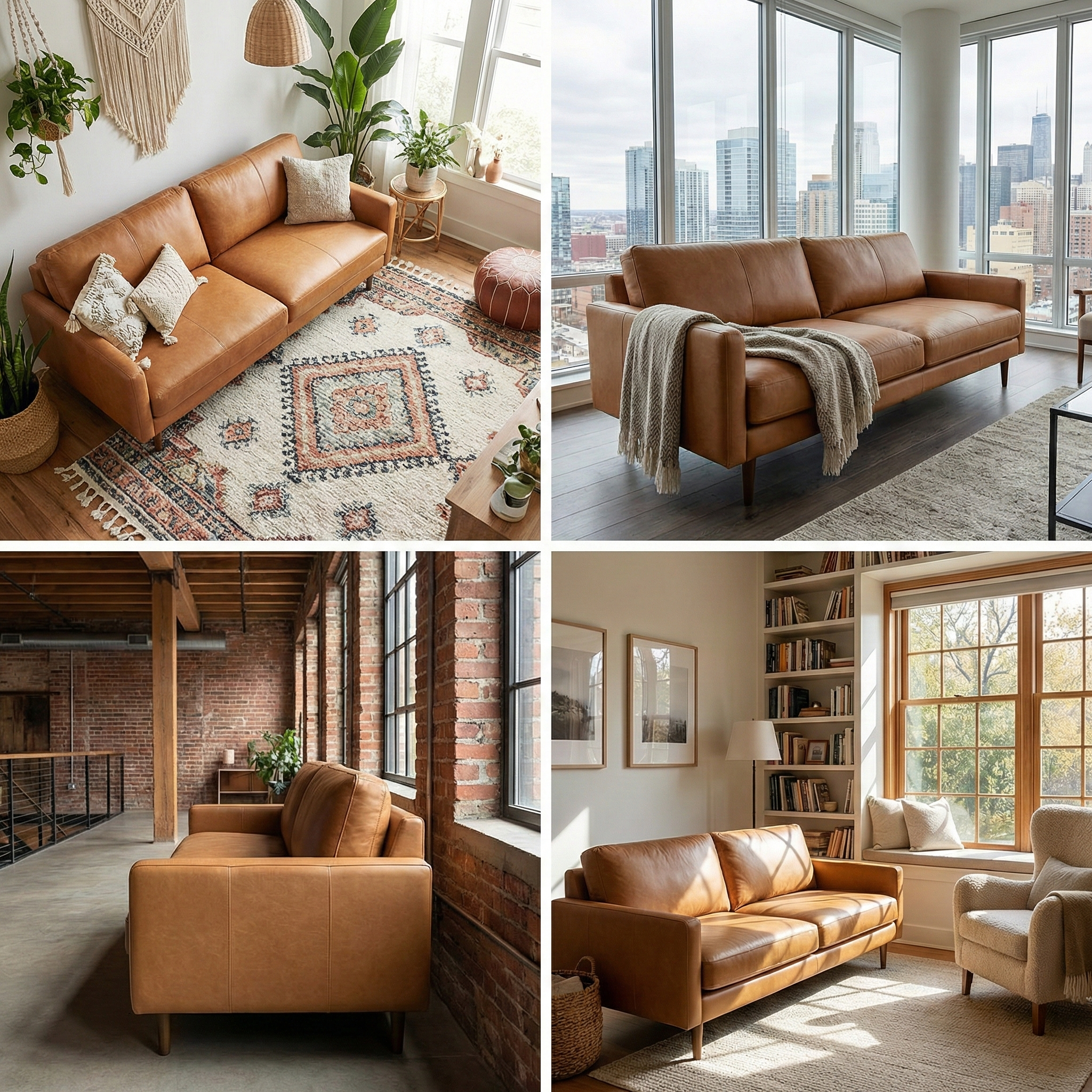 Charles - Deep Cushion PU Leather Sofa 82.7"x32.3"x33.5"