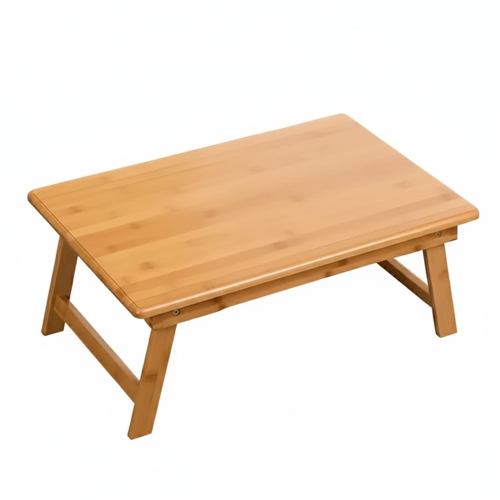 Foldable Wooden Floor Desk – Compact 15.7" x 23.6" Lap Table with Ladder-Style Legs for Study or Laptop Use