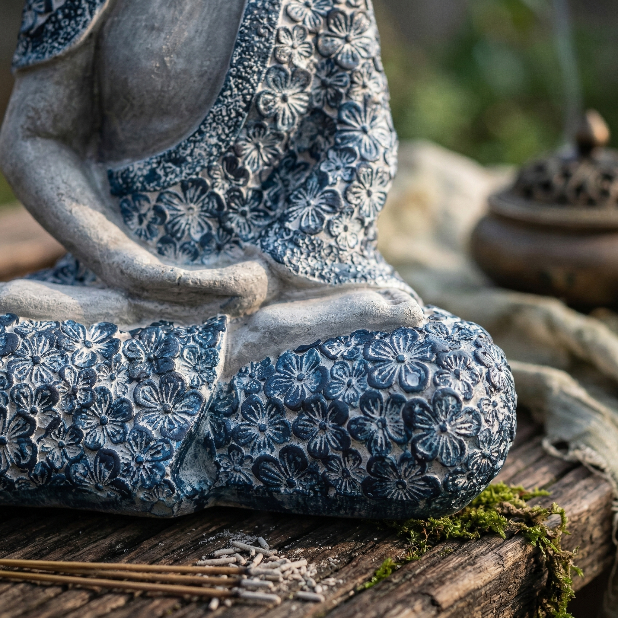 Shakyamuni Buddha Statue Sitting on Lotus – Resin Meditation Buddha Sculpture, Zen Garden Decor, Outdoor Feng Shui Buddha Figurine for Home, Patio, Yard, Temple