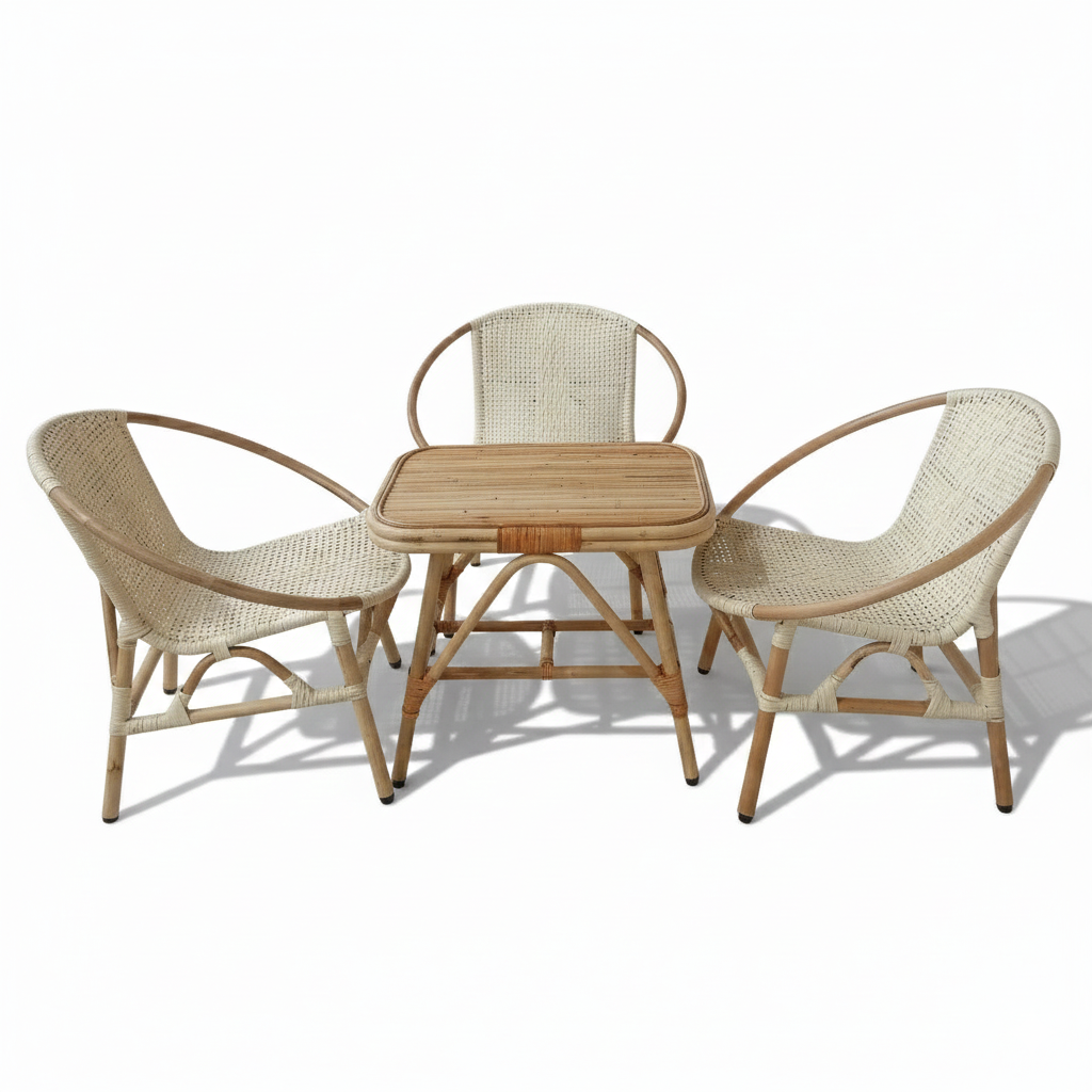 Rectangular Rattan Table 23.6"x19.7"x19.7"