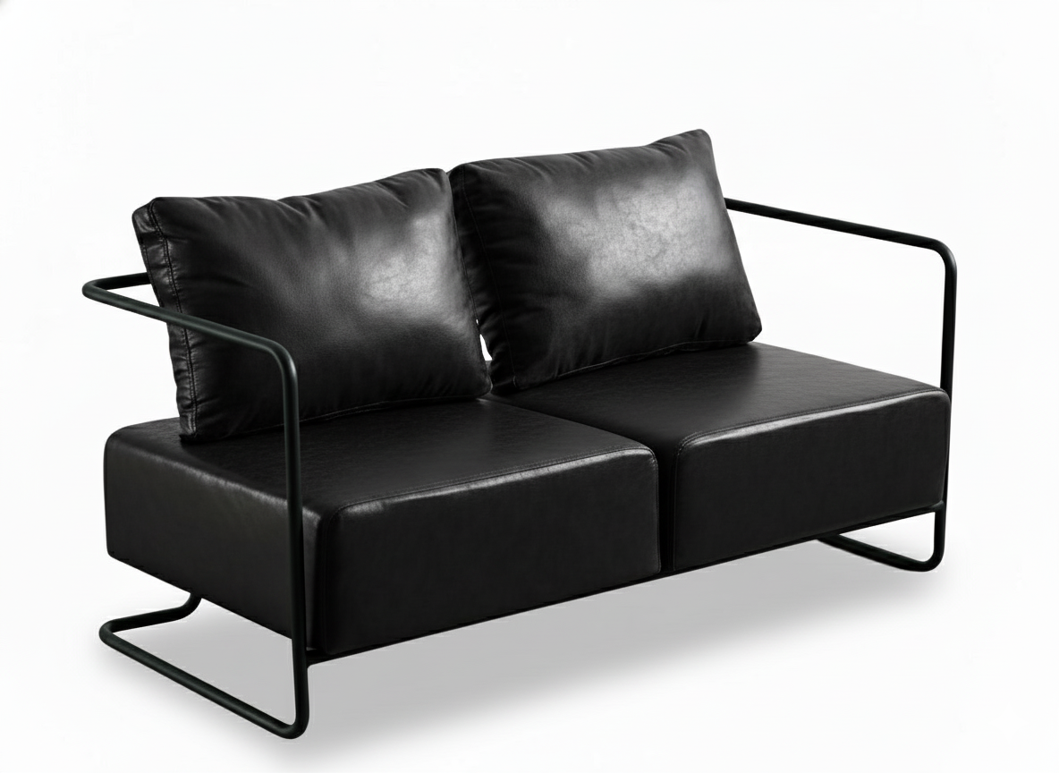 Modern Upholstered Two-Seater Sofa with Metal Frame 55.1"x30.3"x26.8"-SH 16.5"