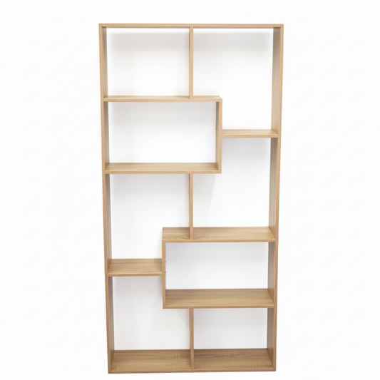 U-Shaped Wooden Floor Bookshelf – Multi-Tier MDF Storage and Display Rack for Living Room or Office, 51.2 x 19.7 in (130 x 50 cm)