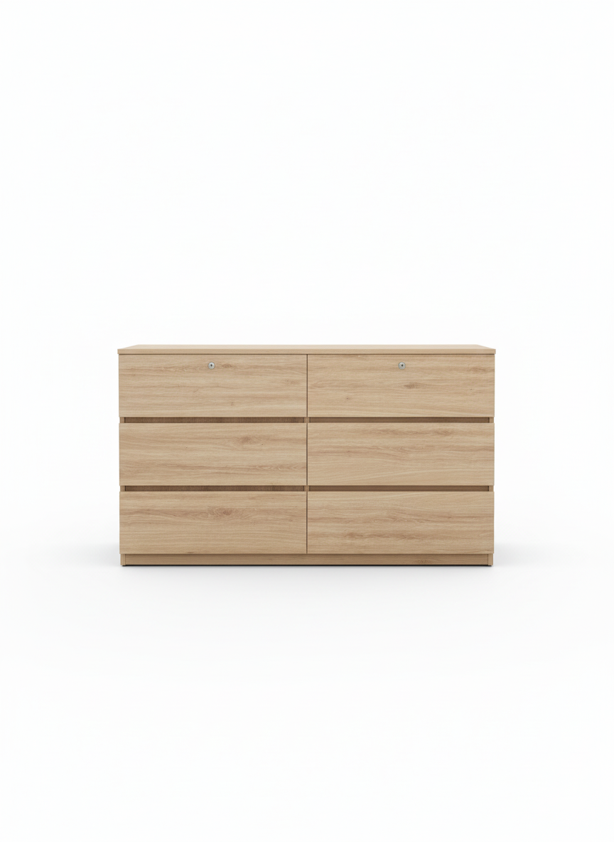 Multi-Functional Wooden Desk with 6 Drawers – Workstation and Makeup Vanity Table, Available in Multiple Colors, 63 x 15.7 x 31.5 in (160 x 40 x 80 cm)