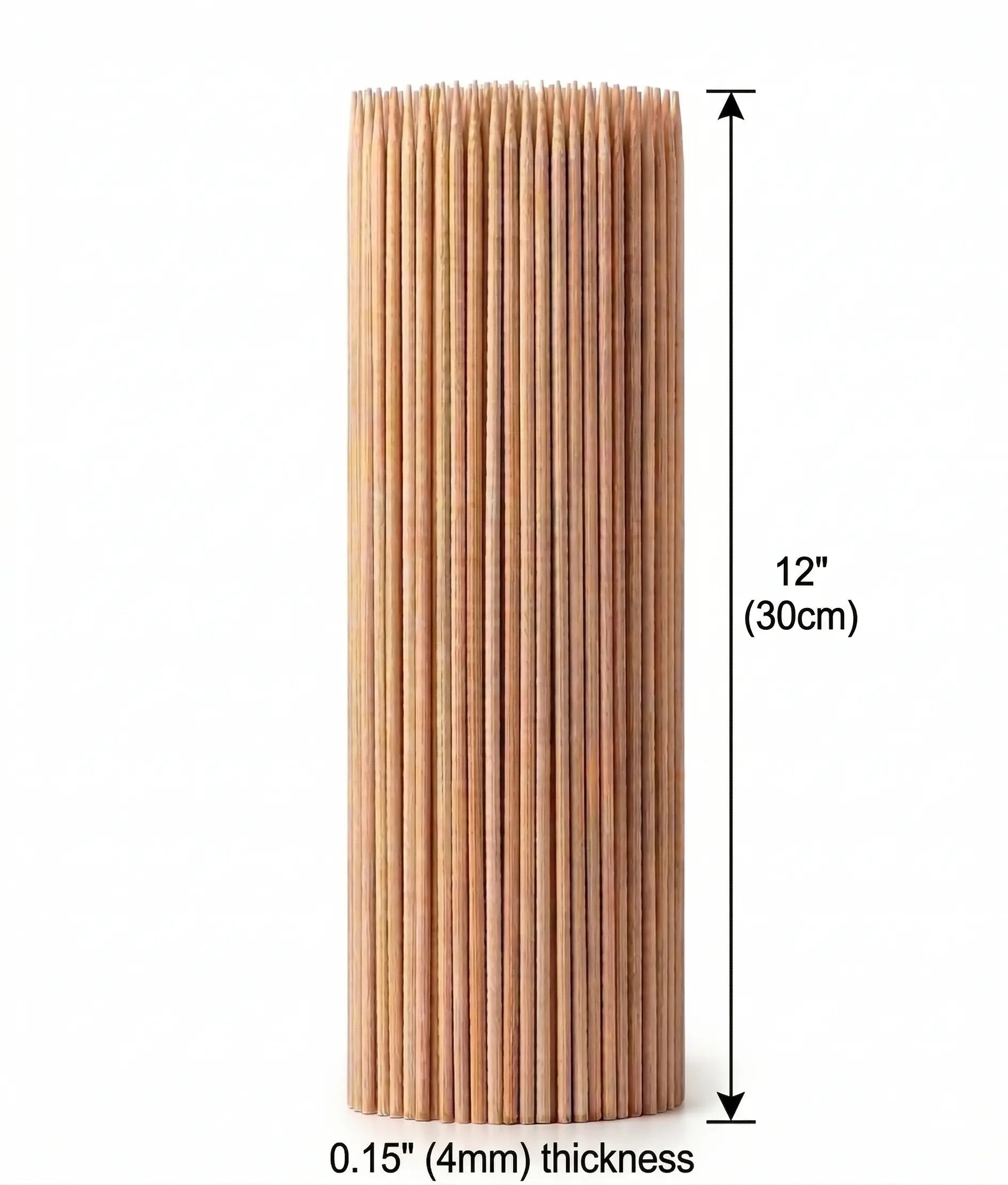 Bulk Bamboo Skewers – Strong BBQ, Food and DIY Skewers – 6" & 12" Packs – Durable, Smooth, Splinter-Free, Building Skewer, Crafts, Art, School, Commercial, Restaurant, Barbecue Kikbo
