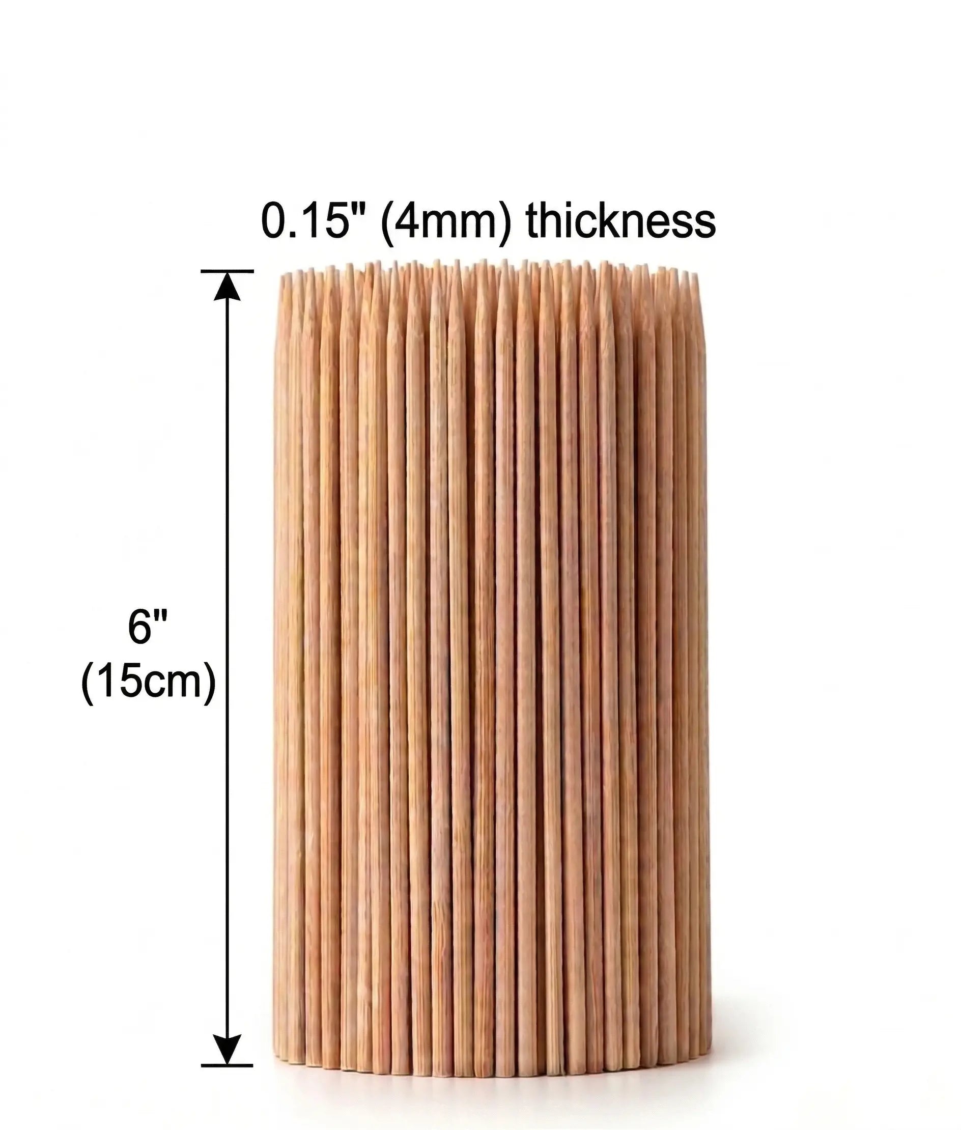 Bulk Bamboo Skewers – Strong BBQ, Food and DIY Skewers – 6" & 12" Packs – Durable, Smooth, Splinter-Free, Building Skewer, Crafts, Art, School, Commercial, Restaurant, Barbecue Kikbo