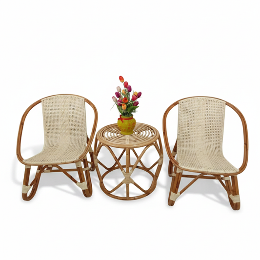 Round Rattan Table 19.7"x19.7"