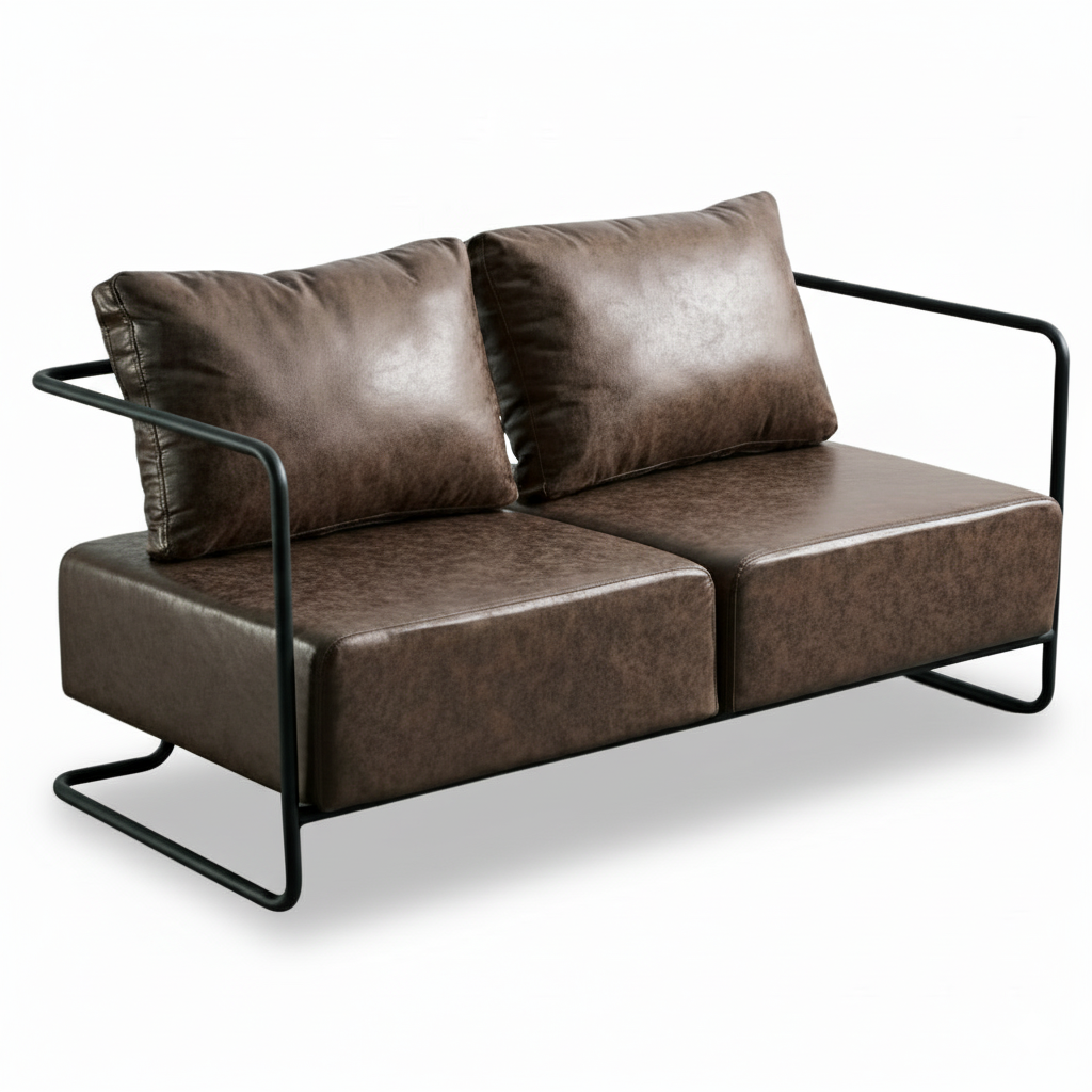 Modern Upholstered Two-Seater Sofa with Metal Frame 55.1"x30.3"x26.8"-SH 16.5"