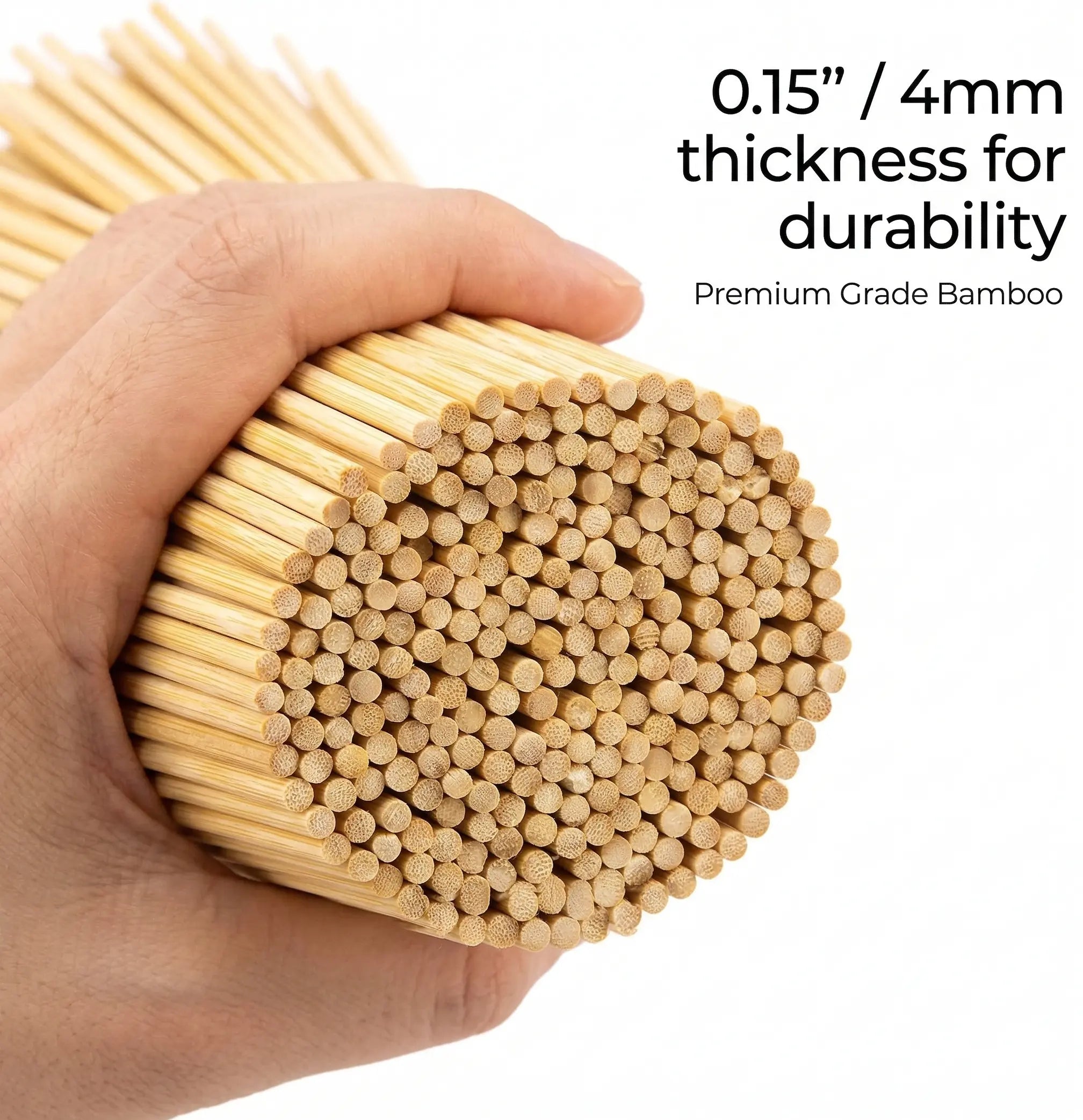Bulk Bamboo Skewers – Strong BBQ, Food and DIY Skewers – 6" & 12" Packs – Durable, Smooth, Splinter-Free, Building Skewer, Crafts, Art, School, Commercial, Restaurant, Barbecue Kikbo