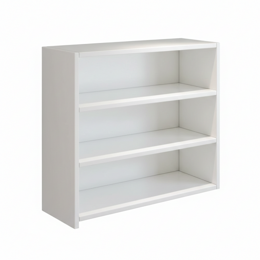 Space-Saving Desktop Organizer Shelf, Minimalist Tabletop Bookshelf for Home Office, Durable 0.67" Thick Wood Storage Rack for Desk, Adjustable Desk Hutch for Dorm & Students, Modern White