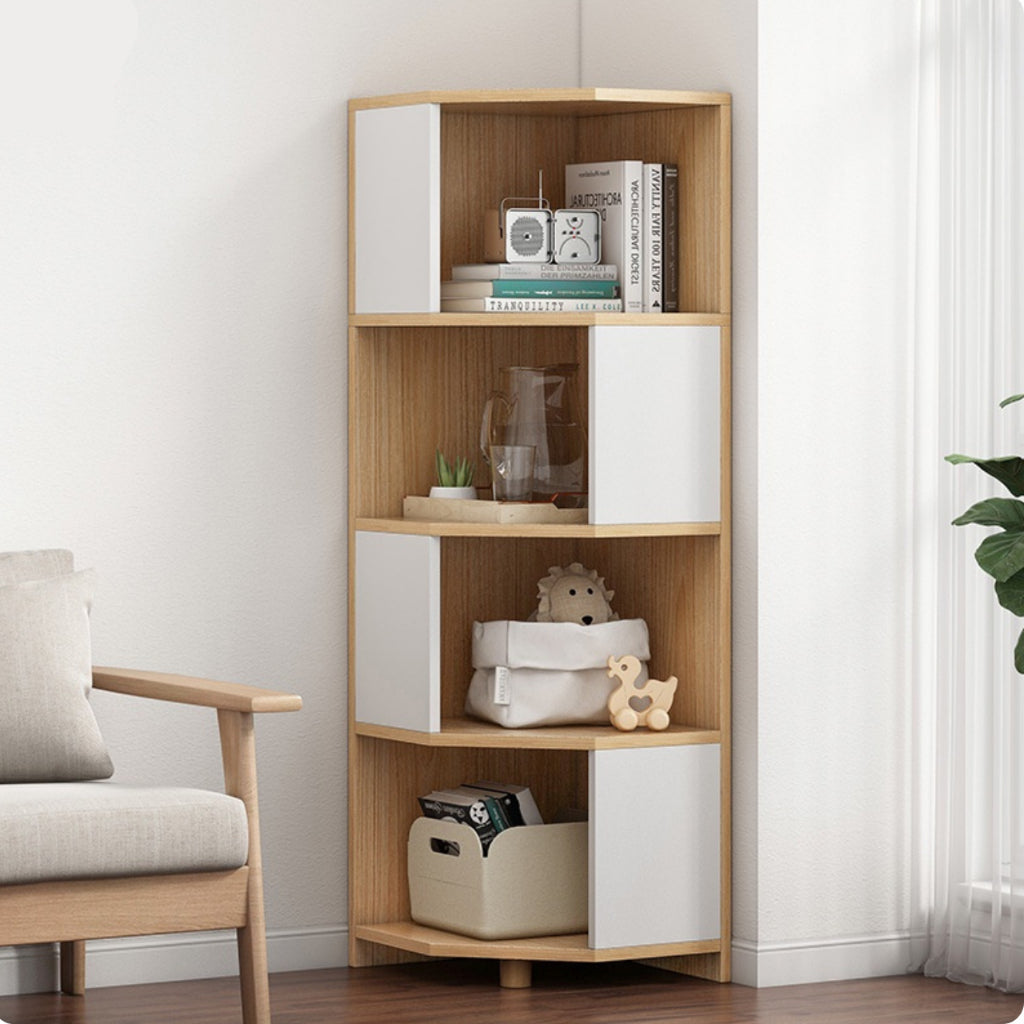 4-Tier Wooden Corner Shelf