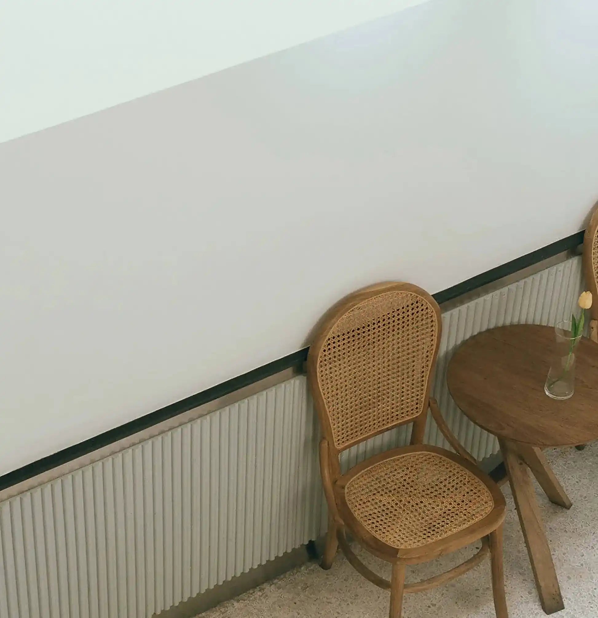 A set of wooden chair and table