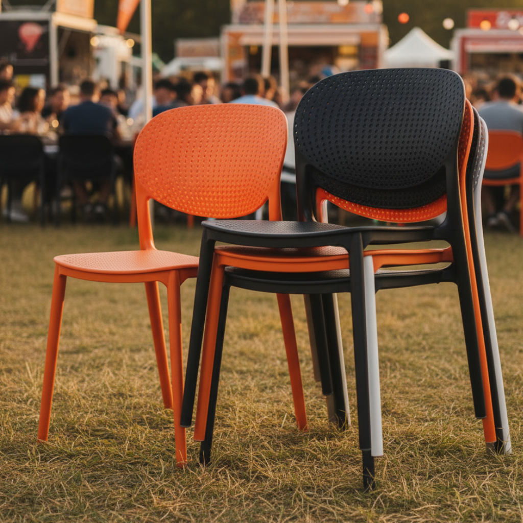 20 or 32 Pcs Modern Perforated Stacking Chair in 8 Colors - Strong and Lightweight for Homes, Offices, Schools and Events