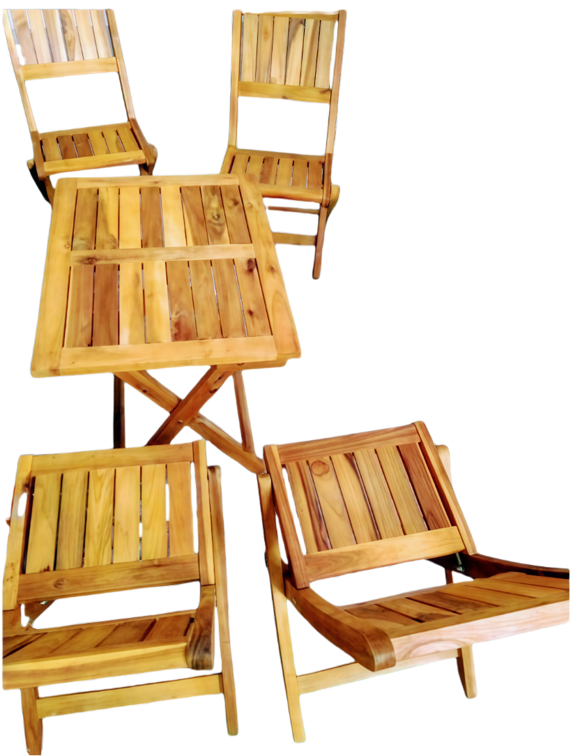 Mini Folding Wooden Chair – Natural Acacia Wood Seat for Kids, Meditation, or Small Spaces