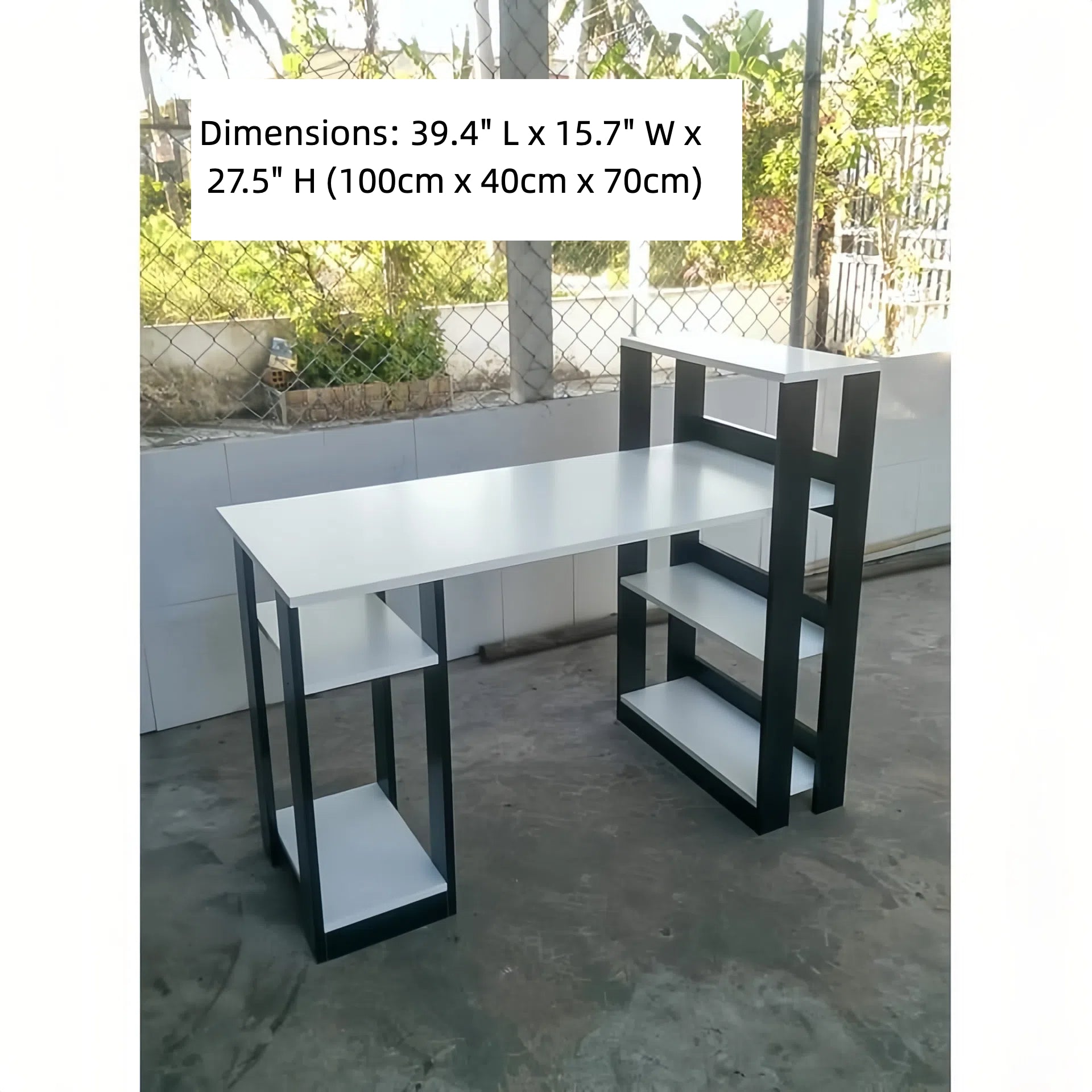 Modern Compact Office Desk with Storage – Space-Saving Computer Table for Home or Small Apartment, Easy Assembly