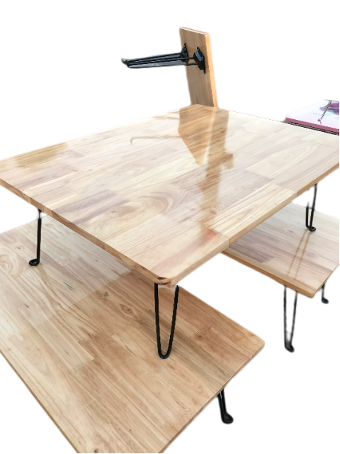 Foldable Rubberwood Floor Table – Compact & Portable Design for Small Spaces