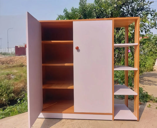 1pc Shoe Cabinet 31.5"x31.5"x11.8" / 80x80x30cm – White Door MDF Organizer, Multi-Compartment Entryway Storage