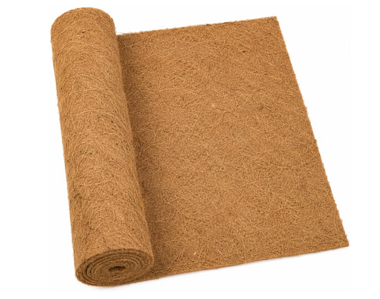 Natural Coconut Fiber Mat Large Roll, 23.6" Wide 0.11" (3mm) Thick Coir Matting for Hanging Basket Liners, Planters, Garden Landscaping, Reptile Habitat & Erosion Control