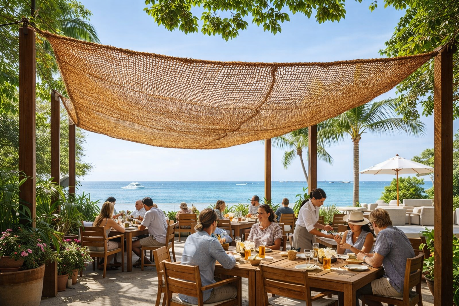 13 x 10 Ft Rectangular Coconut Fiber Shade Sail – Natural Coir Sun Shade Canopy, Cover for Patio, Garden, Pergola & Backyard – Custom Outdoor Sunshade Home Beach Restaurant