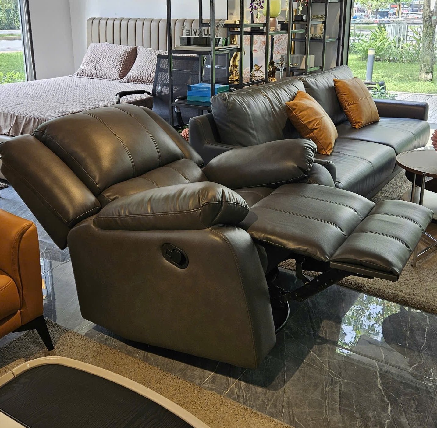 Unique Boucle Fabric Plush Recliner Rocking Chair in Multiple Colors 37" x 37.4" x 38.6" - Made For You