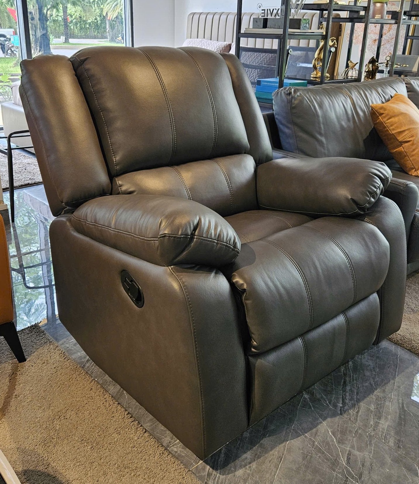 Unique Boucle Fabric Plush Recliner Rocking Chair in Multiple Colors 37" x 37.4" x 38.6" - Made For You