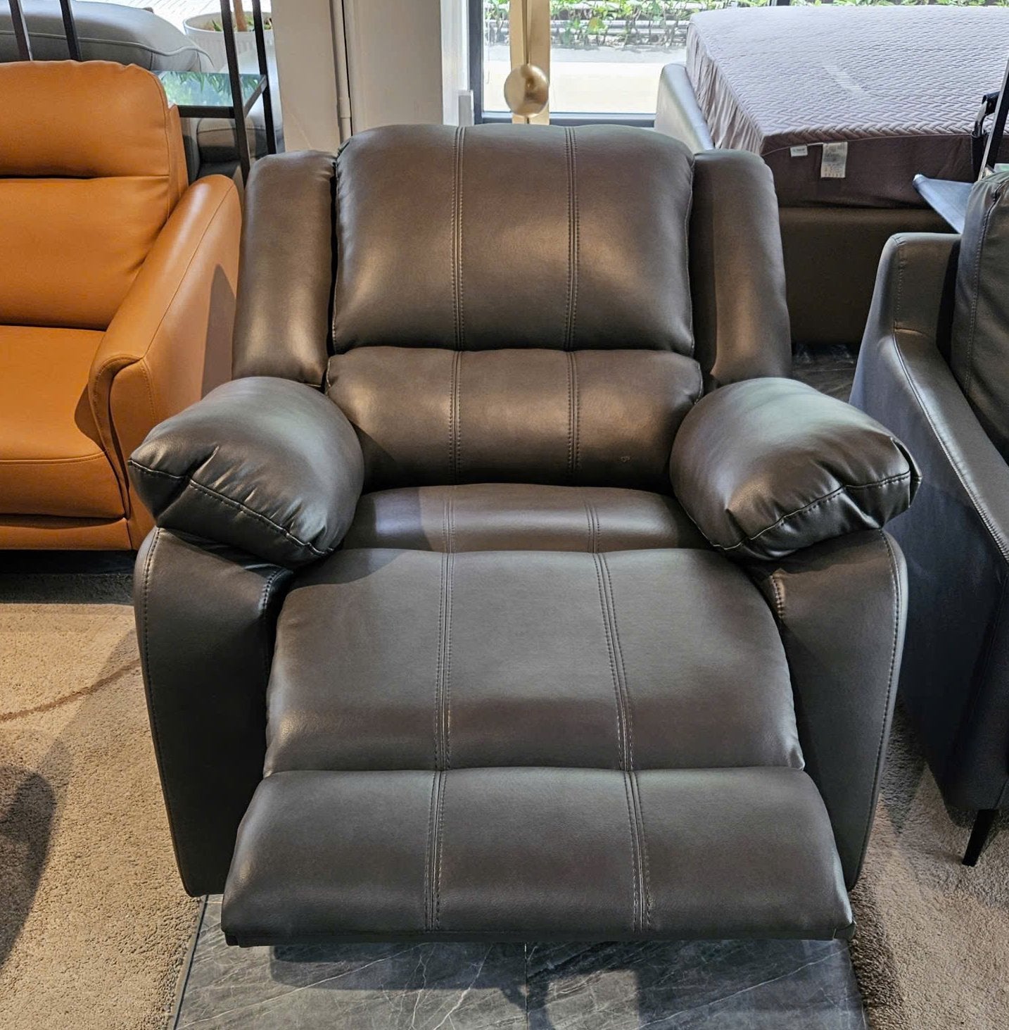 Unique Boucle Fabric Plush Recliner Rocking Chair in Multiple Colors 37" x 37.4" x 38.6" - Made For You