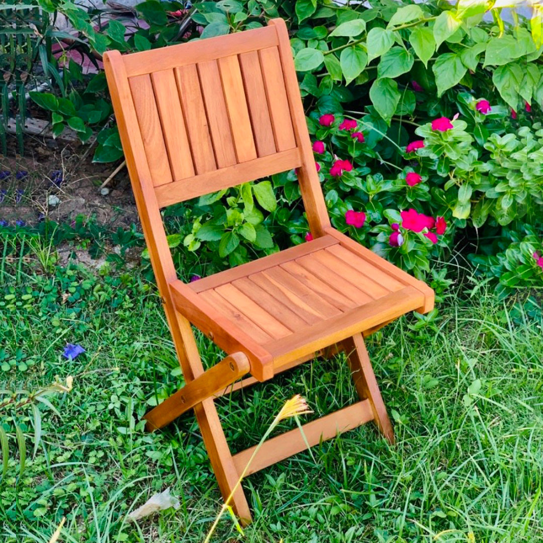 20 x Foldable Outdoor Bistro 4 Chairs with Natural Acacia Wood Table – Compact Patio & Balcony Furniture for Small Spaces (Copy)