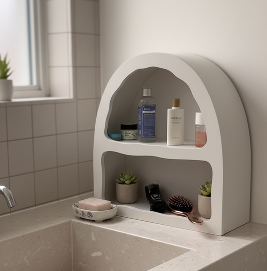 Aesthetic Arched 2-Tier Organizer for Cosmetics & Bedroom Storage