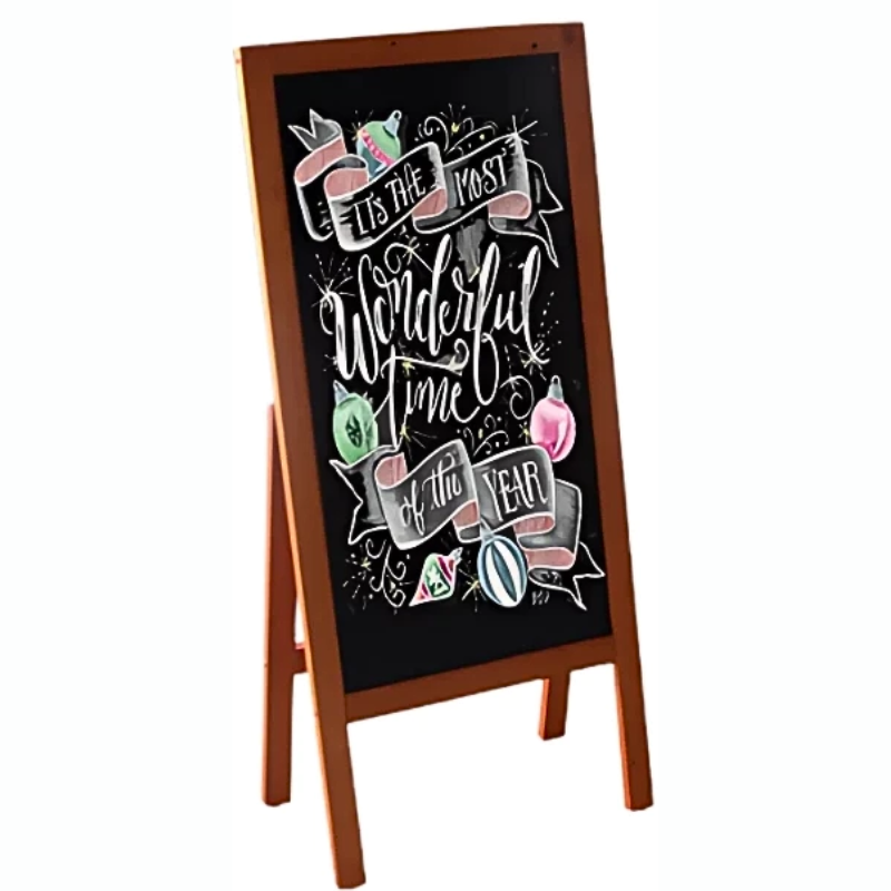 Bundle | Wooden frame Floor-Standing Single-Sided Menu Board 23.6"x47.2" & Accessory combo