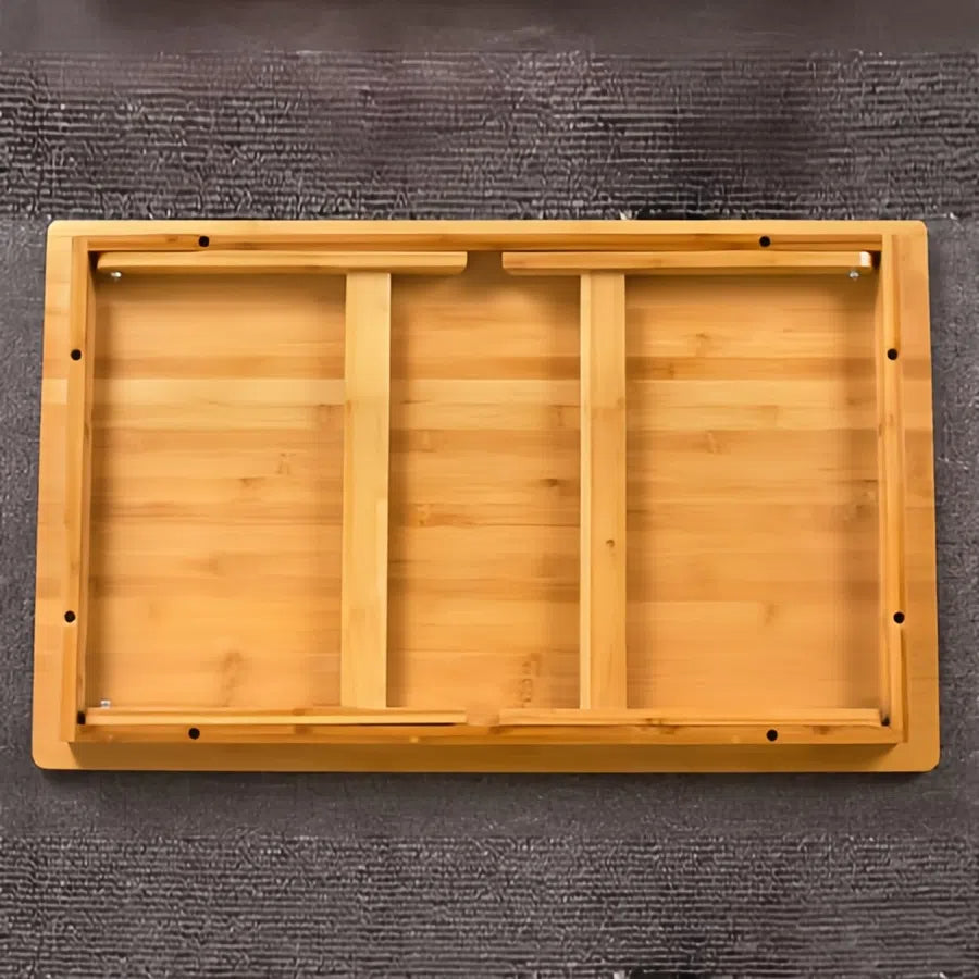 Foldable Wooden Floor Desk – Compact 15.7" x 23.6" Lap Table with Ladder-Style Legs for Study or Laptop Use