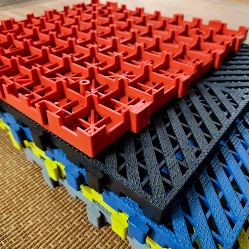 324 Pieces - Heavy-Duty Plastic Floor Covering Tile – Anti-Slip Interlocking Tile for Garage, Car Wash, and Workshop Flooring