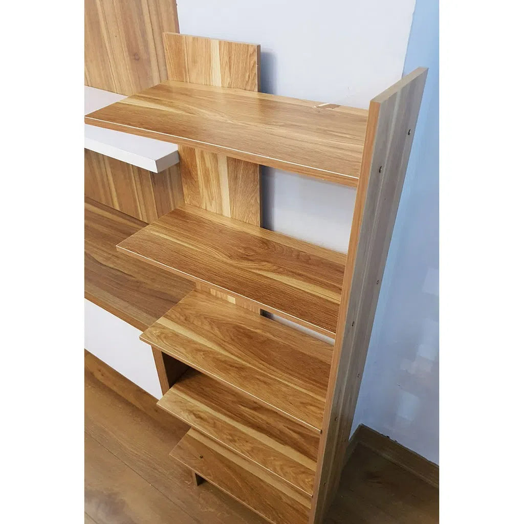 5-Tier Wooden Bookcase – Space-Saving MDF Storage Shelf for Home or Office